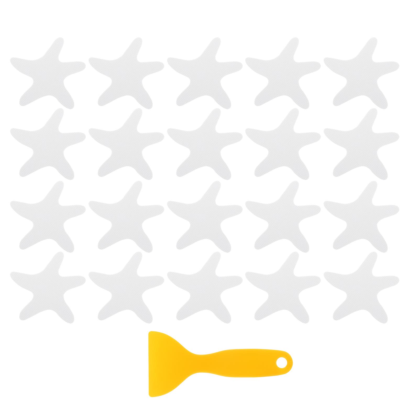 

20 шт. Нескользящие наклейки для ванны, Противоскользящие наклейки для душа, Безопасные полоски для ванны, Клейкие наклейки со скребком для ванны белый