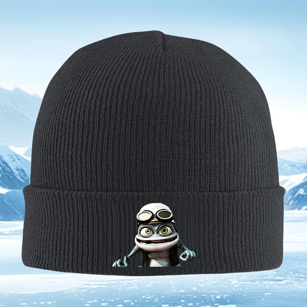 Crazy Frog,goggles,smile,happy face Men Women Unisex Knitted Hat Beanie Pullover Cap Winter Thermal Warm Christmas Outdoor Cycli