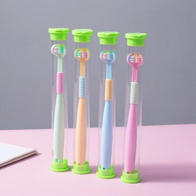 YALINNA Children's 3-Sided Soft Bristle Toothbrush with Tongue Cleaner