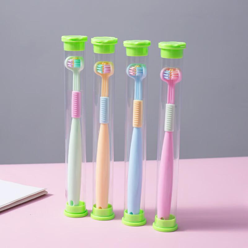 

YALINNA Children s Three-Sided Toothbrush with Tongue Cleaner