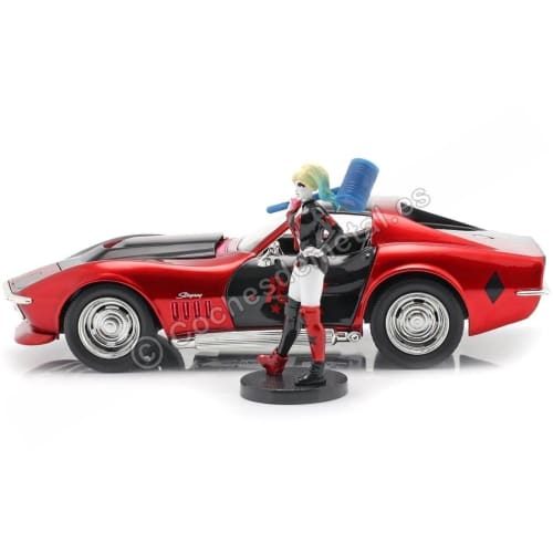JADA TOYS 1/24 Scale HWR DC Bombshells 1969 Corvette Stingray with Harley Quinn Diecast Model Car