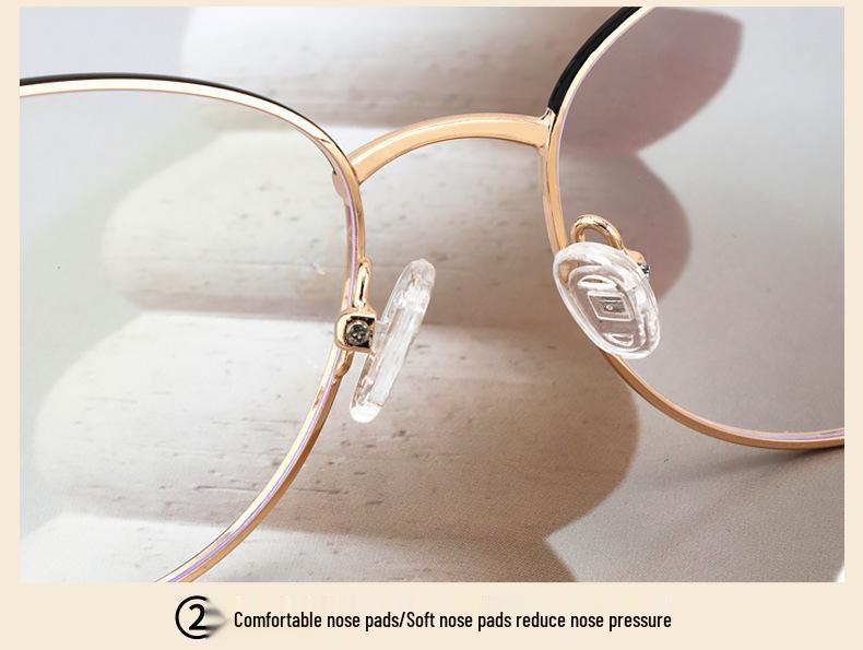 Cat-Eye Photochromic Glasses: Anti-Blue Light Metal Frame, Internet Celebrity Style