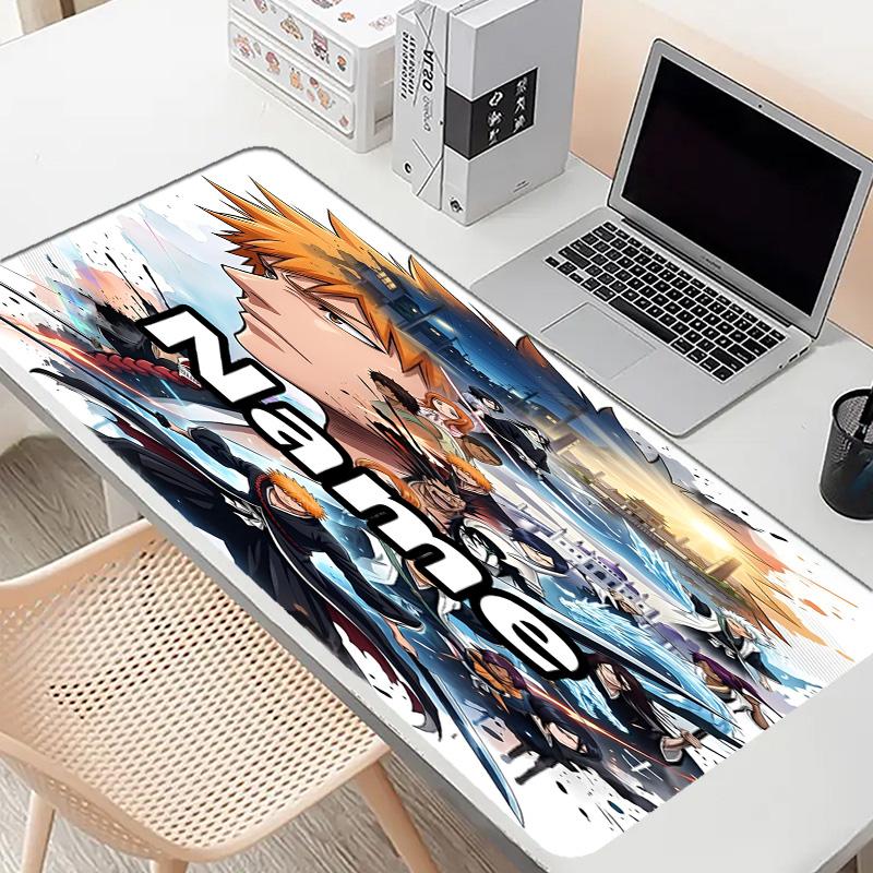 Custom Name Personalized BLEACH Pattern Mousepad, Laptop PC Desk Mat, Decorative Desk Mat for Home Keyboard Pad Gift