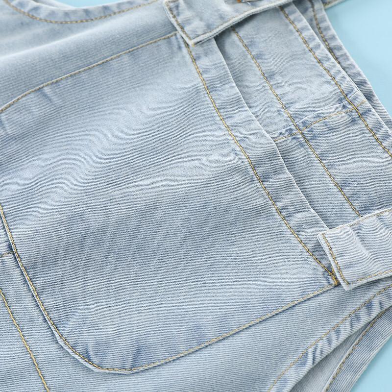 Montagut Mädchen Sommer Denim Latzhosen Set