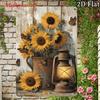 Vintage Metal Wall Poster Teal Rose Teacup 20x30cm Wall Decor