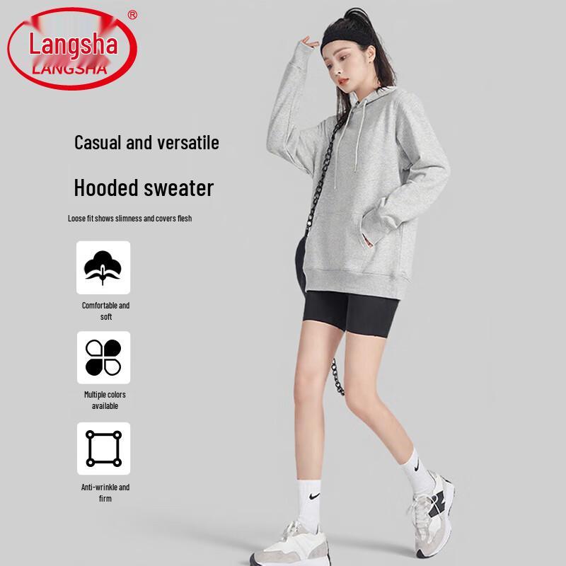 Langsha Unisex Thick Cotton Hooded Sweatshirt XL 3650₽