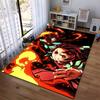 Anime Style Carpet with Fiery Red Pattern and Dynamic Character Design Suitable for Use As an Anti-slip for Living Room Bedroom Sofas
