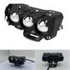 Shock-proof Motorcycle LED Spotlights Dual Color Lights Three-eye Lens  Driving Light