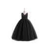 European & American Style Girls' Puffy Satin Mesh Sleeveless Gown for Weddings, Birthdays, & Performances - 2022 Collection