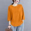 T-shirt Modal Manches 3/4 Femme Printemps Automne Col Rond Couleur Unie Coupe Ample Grande Taille Haut Décontracté Quotidien Doux Vêtement d'Intérieur Pyjama
