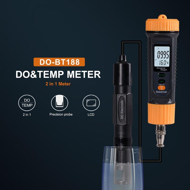 T21C Oxygen Content Detector 0-20Mg/L Bluetooth Tuya Dissolved Oxygen Meter Digital Water Quality Analyzer For Pool Aquarium