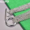 925 Sterling Silver Tassel Round Ring Side Chain Beautiful Bracelet Gift Jewelry
