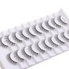 10 Pairs Natural Long False Eyelashes Black Stem Fake Lashes 3D Mink Eyelashes  Eyelash Extension