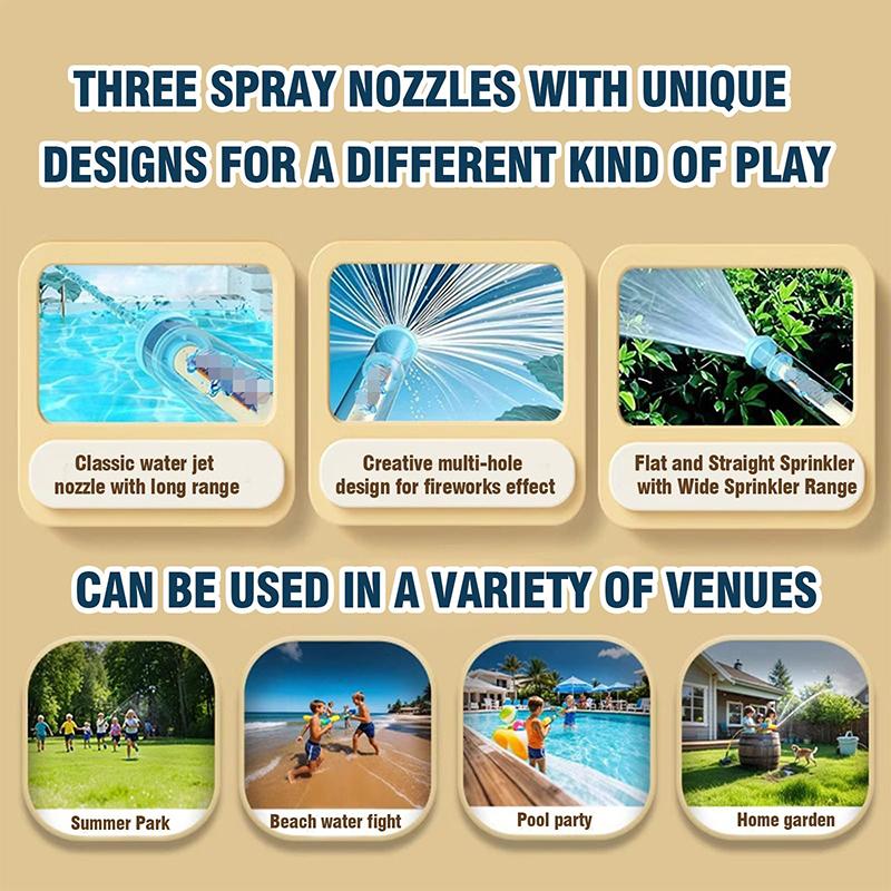 4Pcs Fireworks Spray Water Pull-Back Water Gun Outdoor Splash Games For Pool Lawn Activities Kids Summer Interactive Water Spray