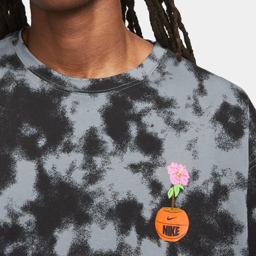 Nike Tie-Dye Print Round Neck Pullover Short Sleeve T-Shirt Men Tops Black FD0066-065