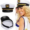 Chapéu Branco Decorativo Ajustável Skipper Adulto Unissex Evento & Festa Fantasia Suprimentos