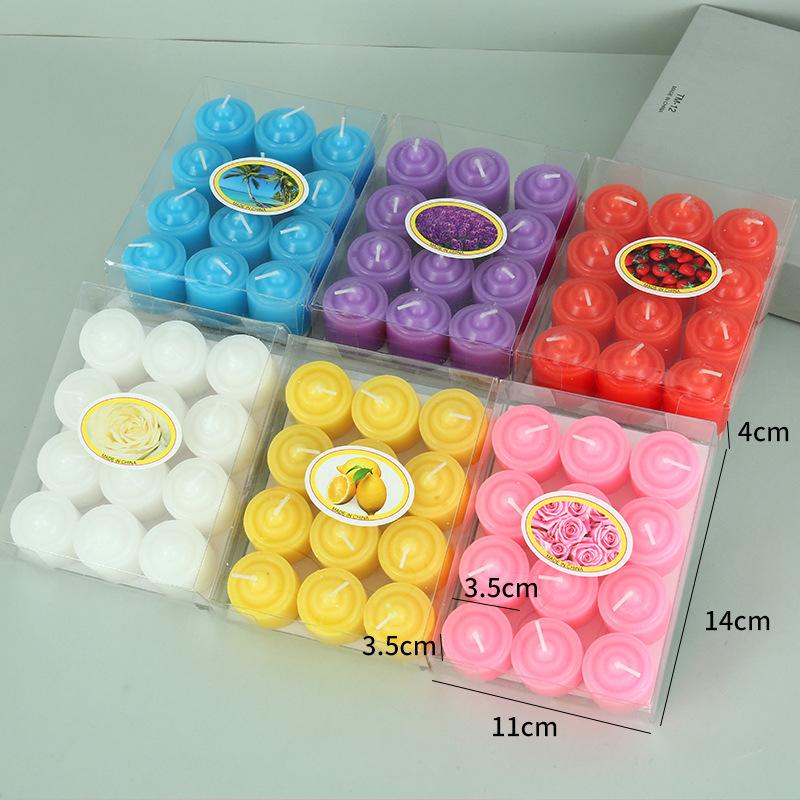 Round Candle Tea Candle Light Dinner Candle Hotel Warm Tea KTV Glass Cup Candle Bar Candle Couple Supplies Candle