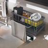 Drill-Free Sink Organizer Multi-Use Sponge Soap Holder Draining Rack for Kitchen Countertop Storage Waterproof Shelf 1PC