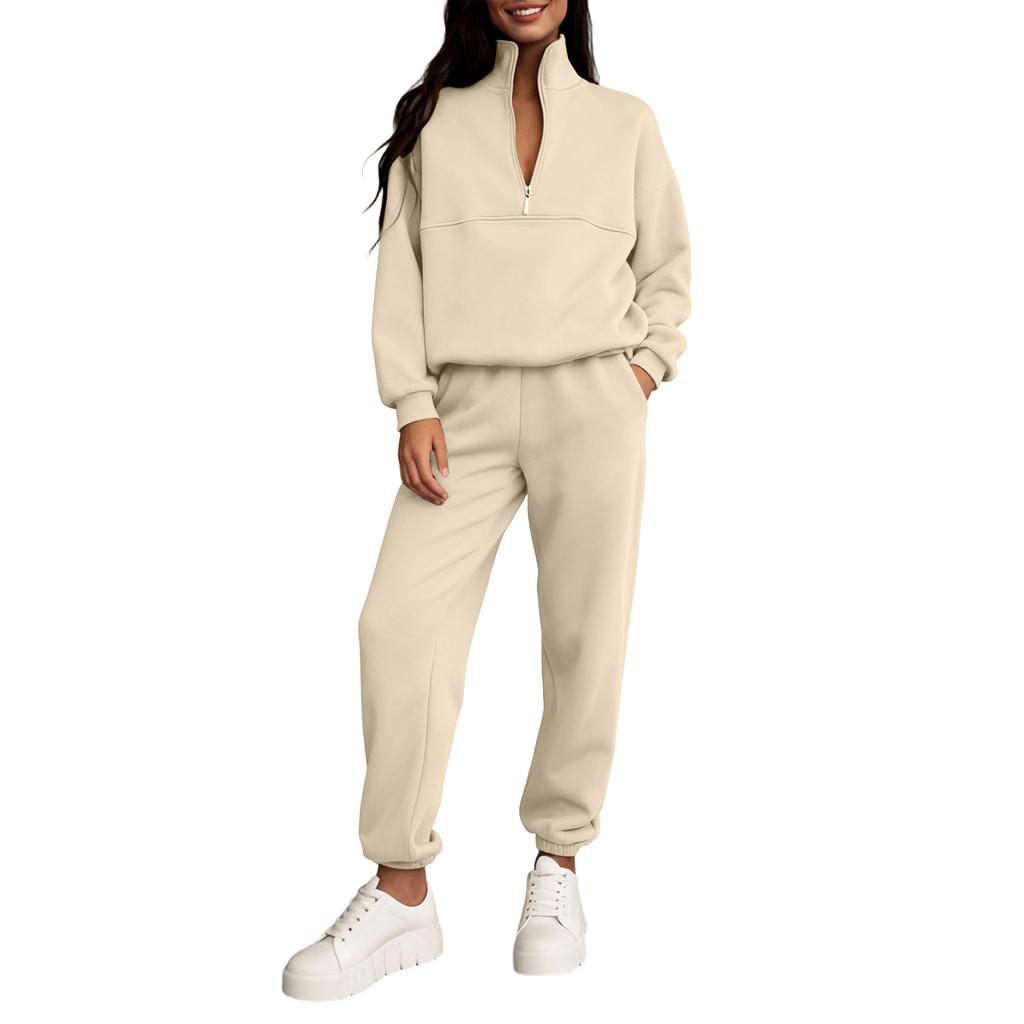 Damen 2-teiliges Farb-Freizeit-Sportbekleidungs-Set mit langen Hosen