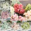 6 Artificial Heads Silk Hydrangea Fake Flower Bridal Bouque Wedding Home Decor