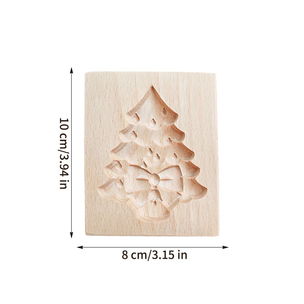 Wooden Cookie Molds For Christmas DIY 3D Engraved Embossed Biscuits Cutter Moulds Xmas Tree Snowman Santa Claus Gingerbread