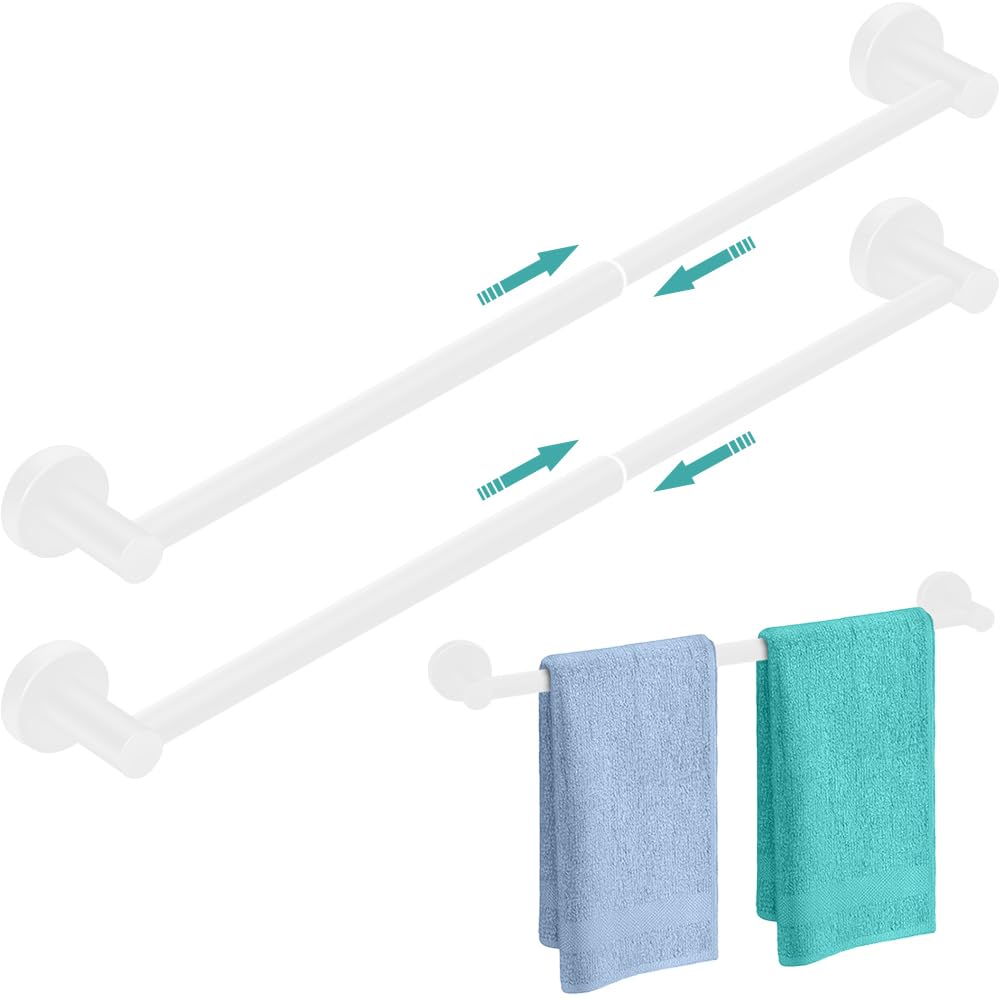 MGahyi Adjustable Stainless Steel Towel Racks for Bathroom 13.18-24In | Rustproof Single Towel Bar Wall Mounted, Sturdy & Space-Saving