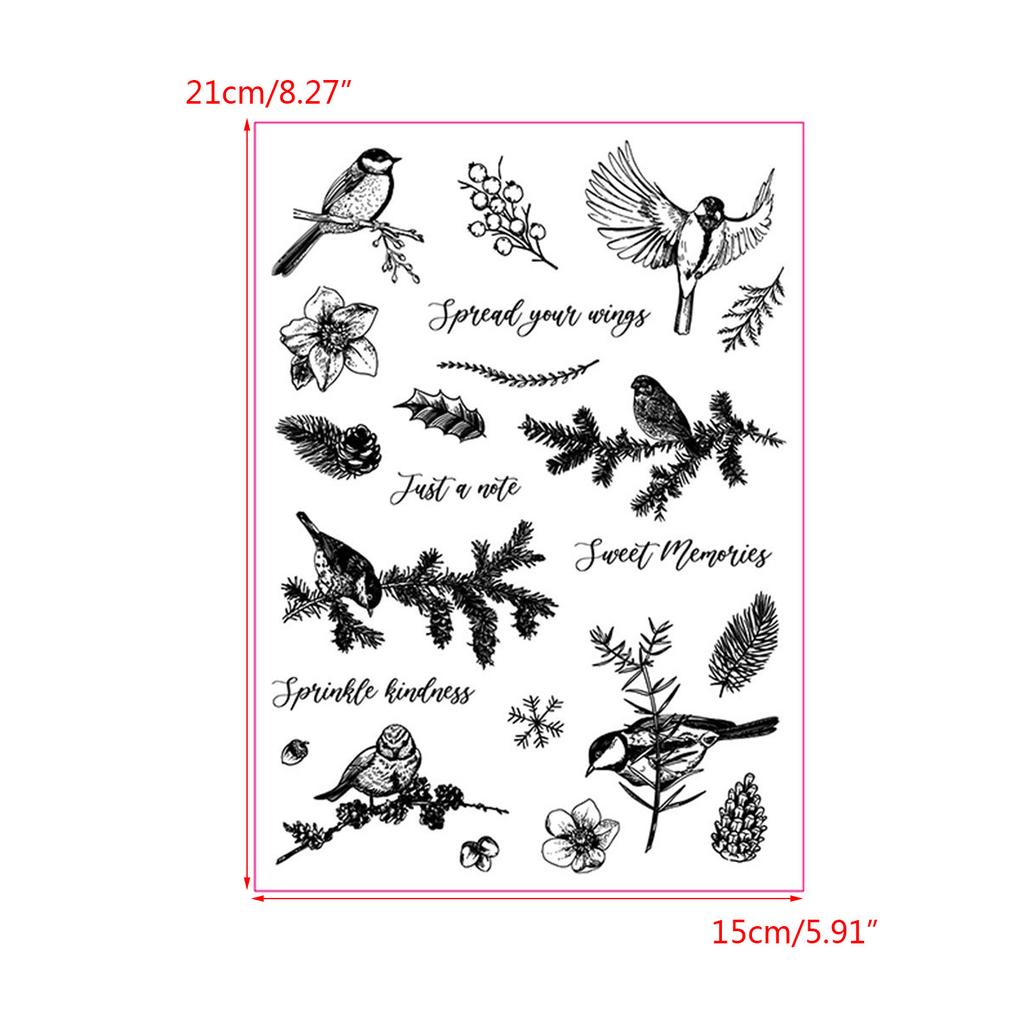 Winter Birds Silicone Clear Stamps for Card Making Scrapbooking Embossing DIY Craft Album Rubber Seal Stamps Decoration