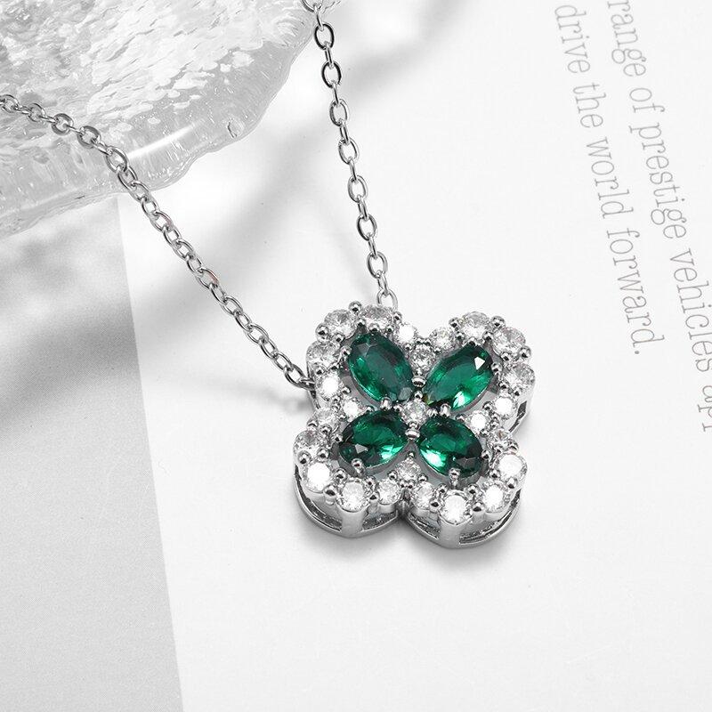 

Изысканное ожерелье-подвеска в виде четырехлистного цветка цвета счастливого зеленого для женщин и девушек, ожерелье для ключицы на День святого Валентина