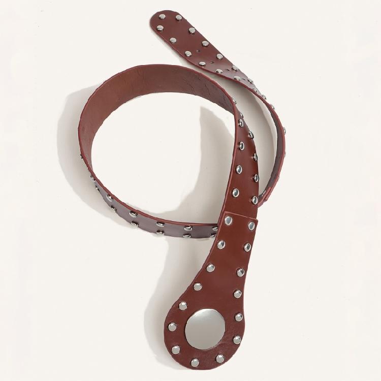 Alternative Fashion PU Leather Waist Belt Punk Rock Clothing Accessory Waist Girdle with Reinforced Metal Studs