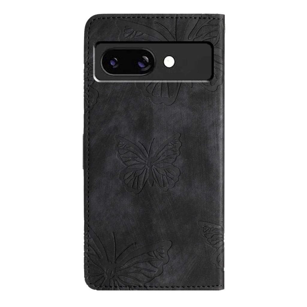 For Google Pixel 6 /Pixel 7 /Pixel 8 /Pixel 9 /Pixel 10 series...Faux Leather Wallet Case with Butterfly Design,Card Slots & Shockproof Protection