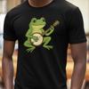 T-Shirt Herren Frosch spielt Banjo Motiv Baumwolle Größe S bis 5XL