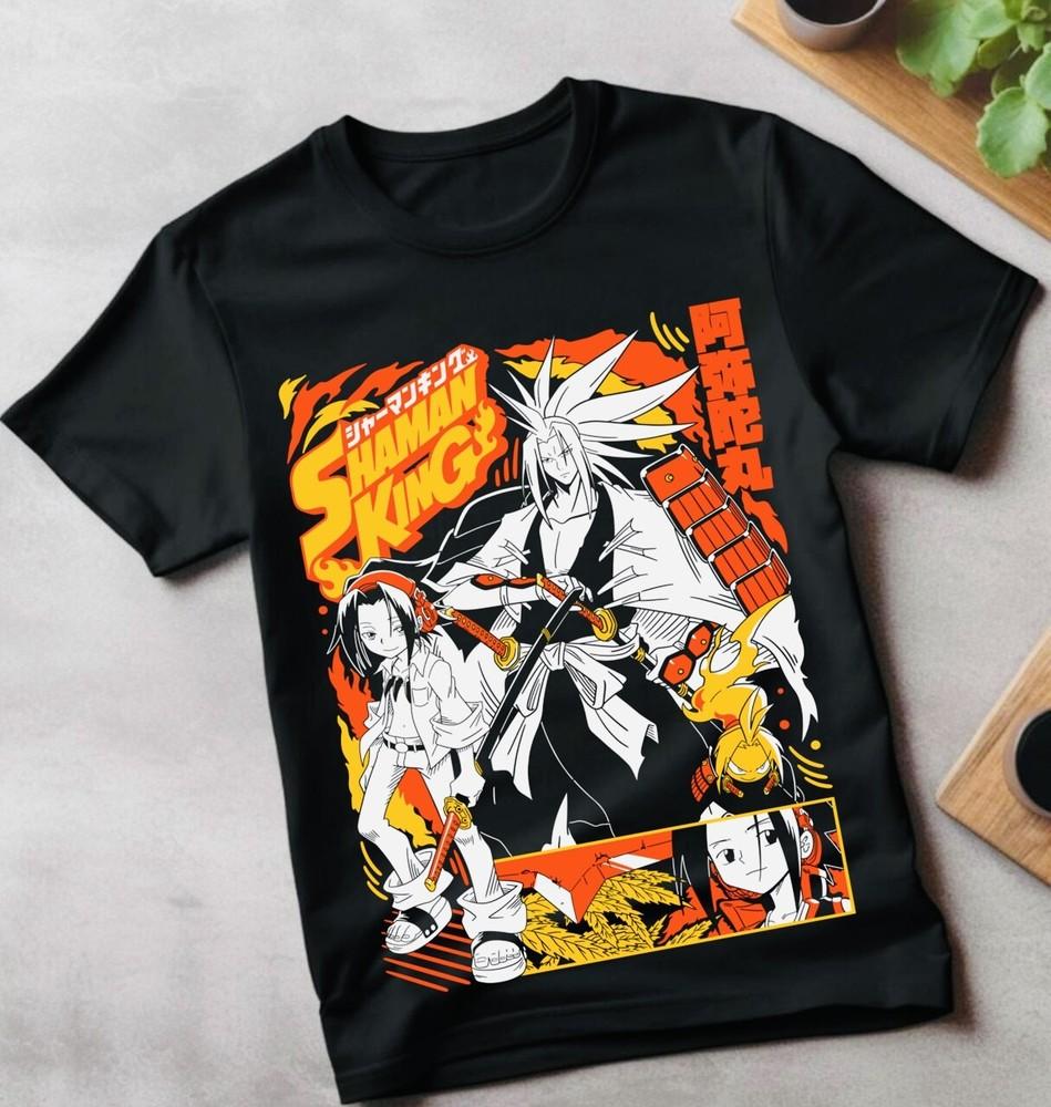 

Shaman King Yoh T-shirt Amidamaru Yoh Asakura Anime Manga Gift Shirt All Size 2XL