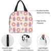 Süße Kawaii Donut Lunchtasche Reise Arbeit Bento Wiederverwendbare Tragetasche Picknickboxen Isolierte Behältertaschen für Frauen Männer Jungen Mädchen