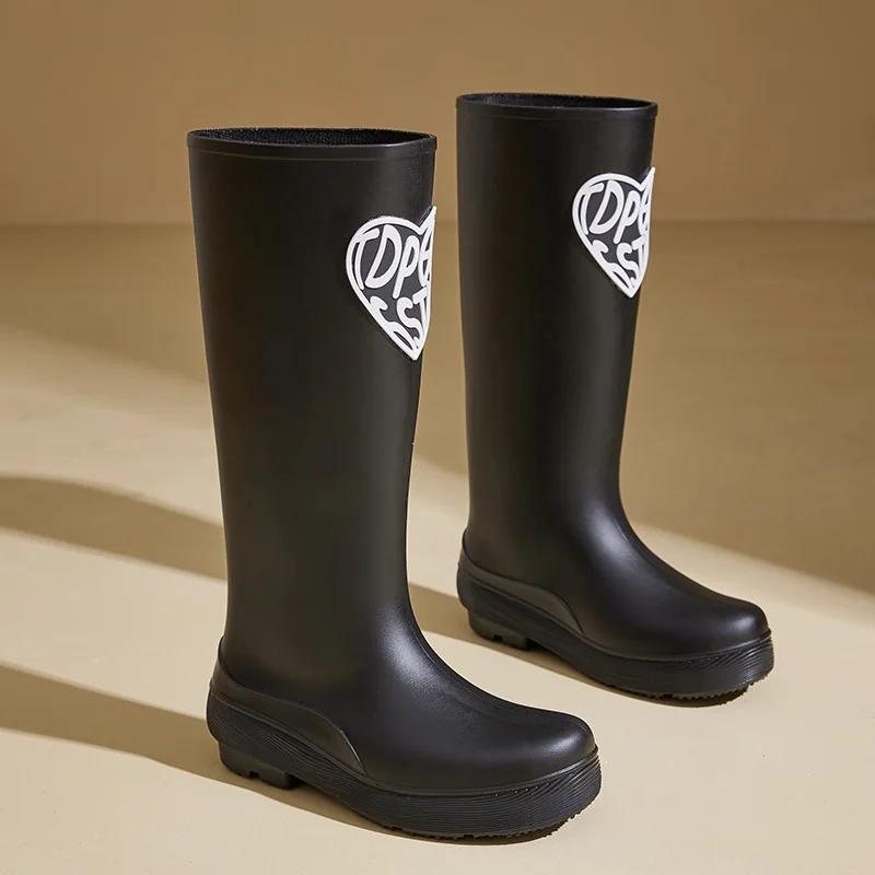 

Fashion New-style Women s Waterproof High-cylinder Rain Boots Suitable for Outdoor Wear Work Water Shoes Rubber Shoes with Soft Soles 37