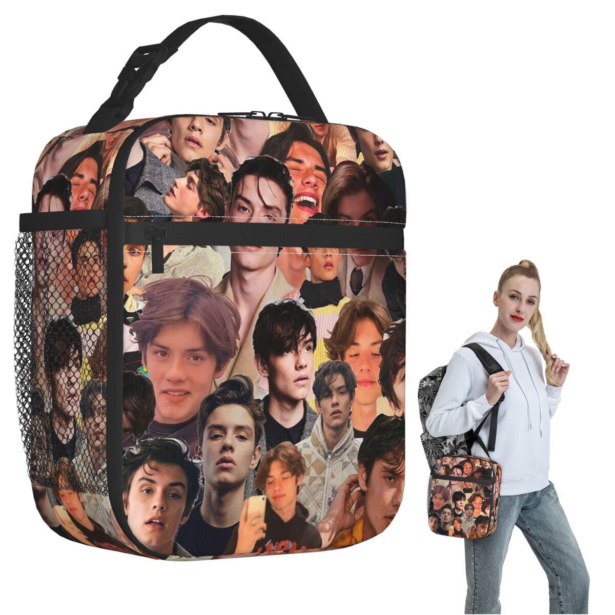 Louis Partridge Photo Collage Insulated Lunch Bag for Women Children Portable Food Boxes Thermal Lunch Box Tote One Size
