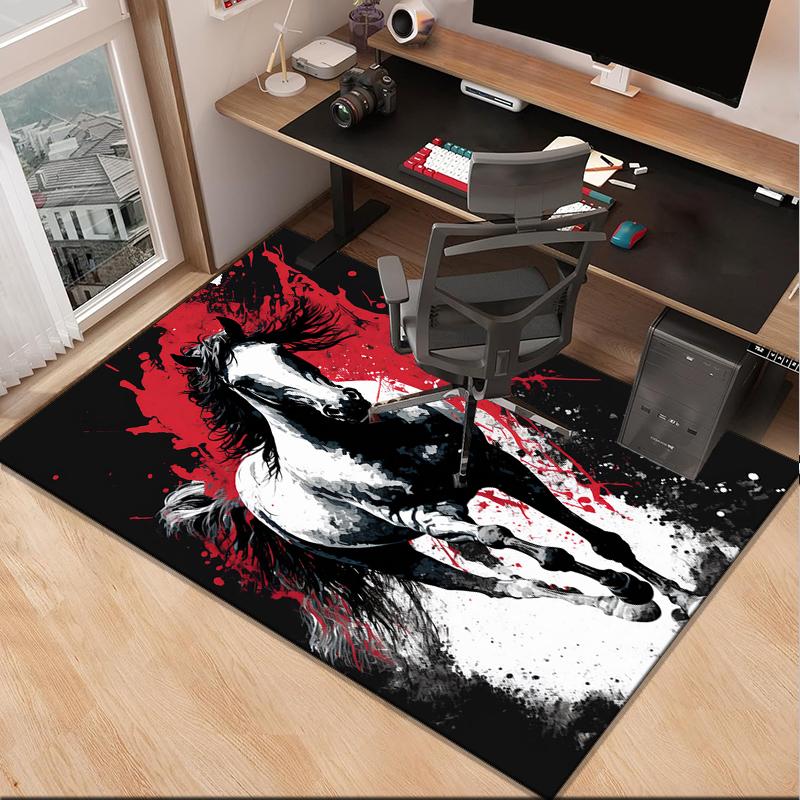 Blue Horse Dreams Office Rug Chair Mat, Entryway Carpet, Suitable for Front Door, Bedroom, Living Room, Desk, Holiday Gift