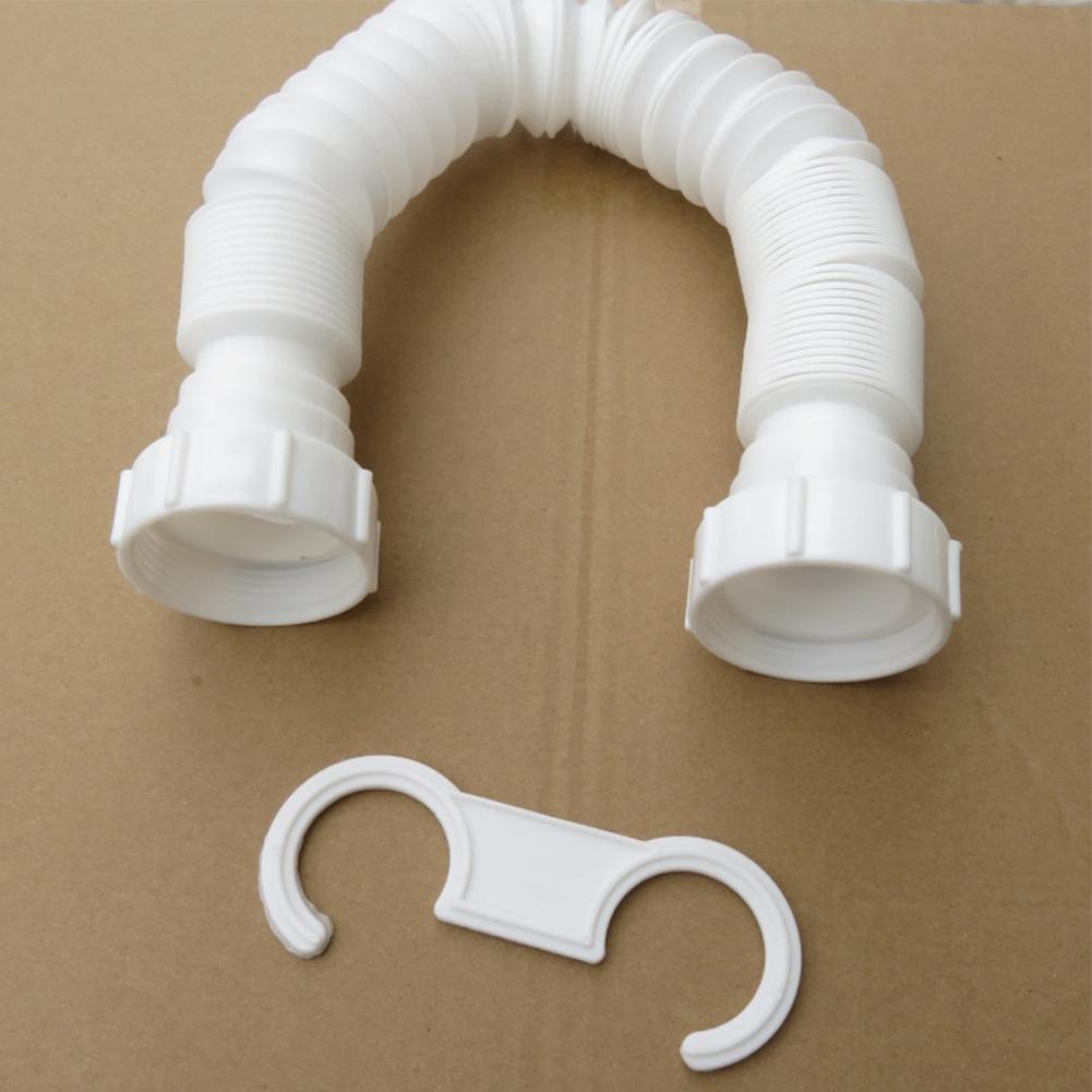 Kitchen Bathroom Basin Drain Pipe Retractable Flexible Sink Drain Pipe 1-1/2" 1-1/4" Garbage Disposal P-Trap With Adapter