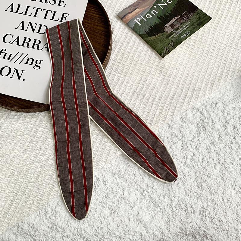 Headscarf Women's pastoral spring and summer fashion colorful retro plaid fabric headband pure cotton silk scarf decorative small scarf