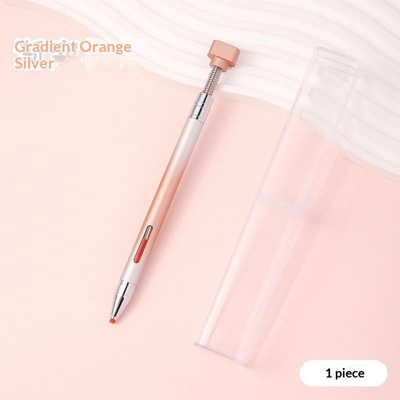 Gradient Point Drill Wax Stick With Self-Adhesive Rotating Nail Art Tool, Portable Dotting Pen For Nail Salon Use Nail Art Pen