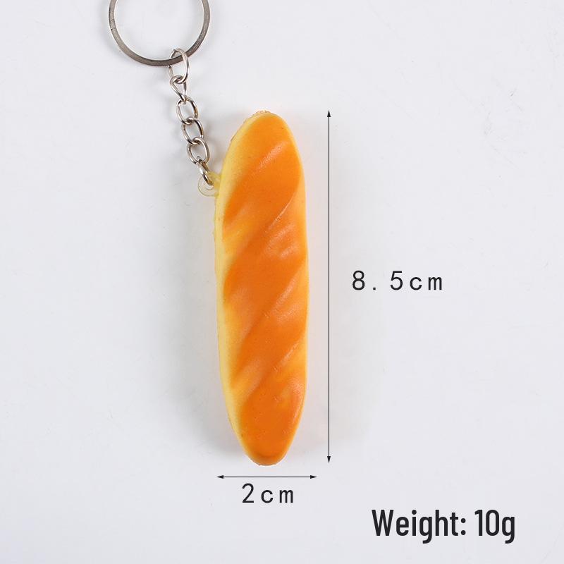 Mini Bread Keychain: Croissant & Pineapple Bun Squeeze Toy