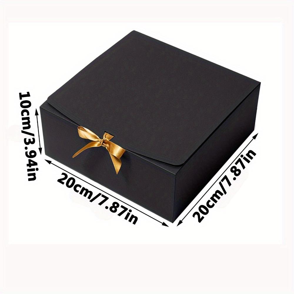 6pcs Black Gift Boxes with Lids and Golden Ribbon Groomsmen Proposal Boxes Craft Boxes for Presents Birthday Wedding Bridesmaid Graduation