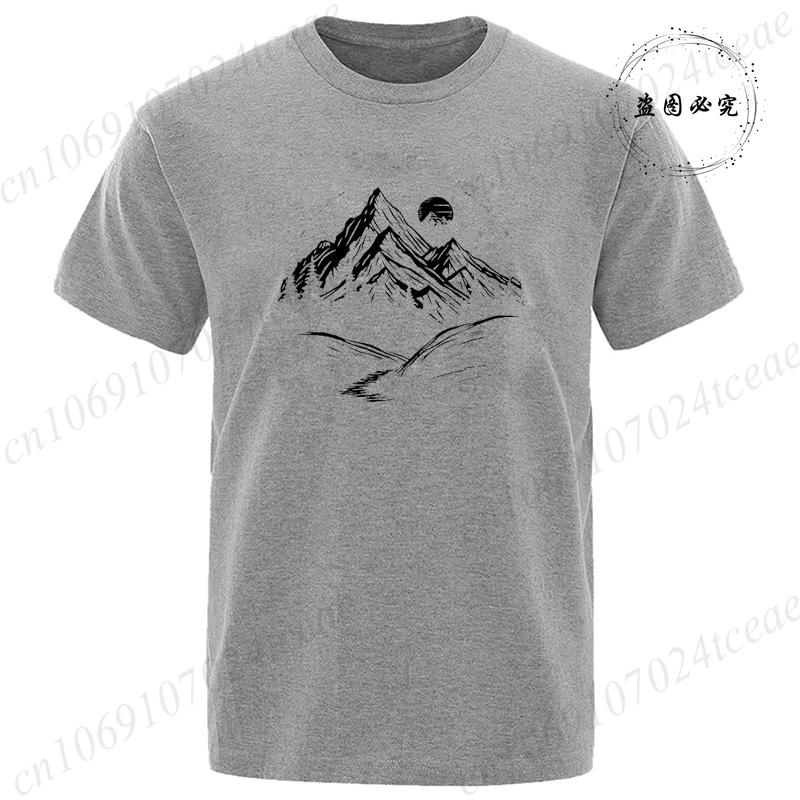 Tshirts Short Sleeve Camping Graphic Top Shirts Harajuku Street Women Men Adventure Tshirt Mountain Print Nature Tee Clothes