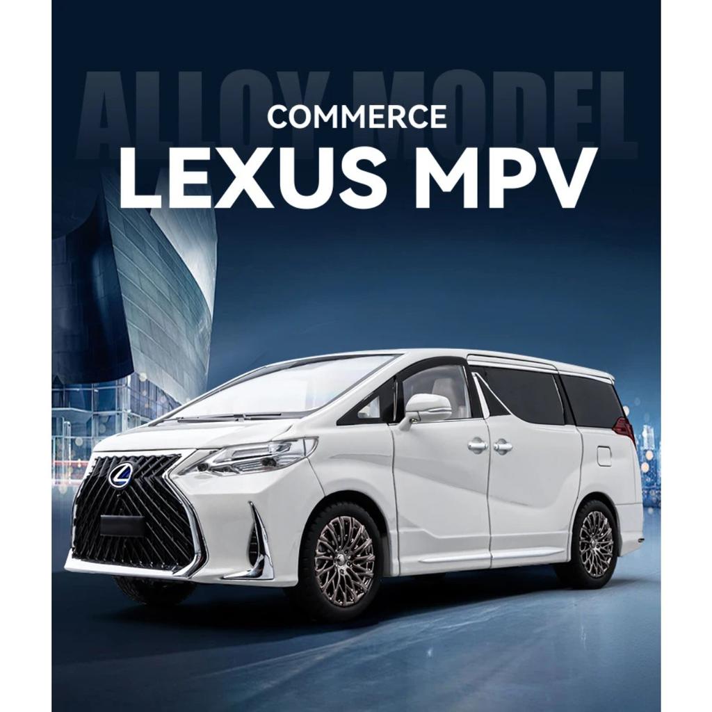 Electric Door 1/18 Lexus LM300 MPV Alloy Luxy Car Model Diecast Metal Vehicles Car Model High Simulation Sound and Light Kids Toy Gift