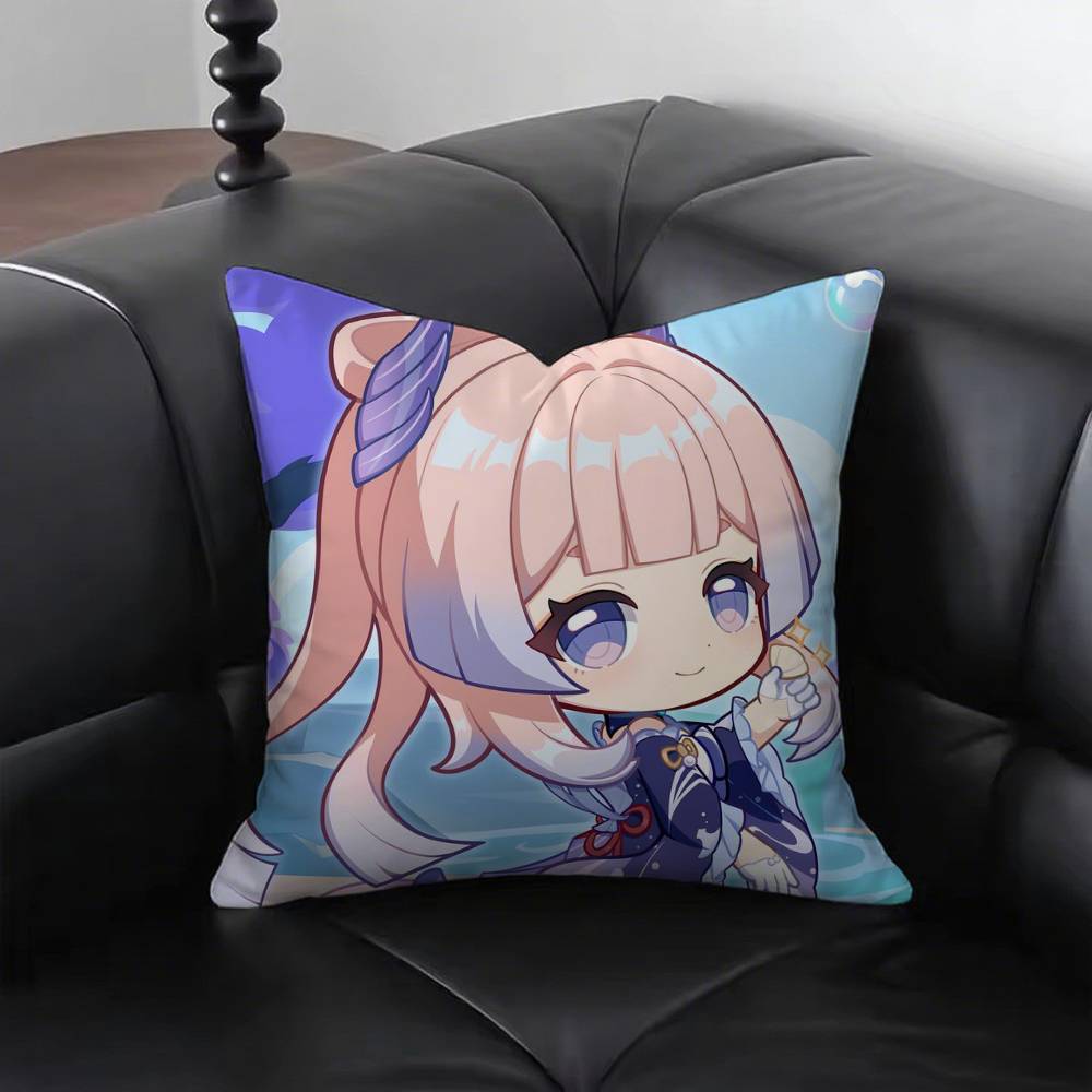 1pc Sangonomiya Kokomi And Sea Genshin Impact Pillow Case Fashion Square Pillowcase Bedroom Sofa Room Ins Decoration Leisure