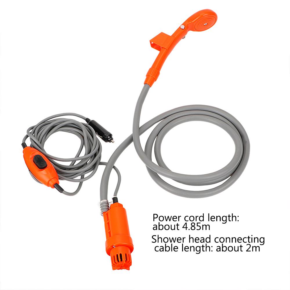 Car Washer Portable Car Shower Cleaning Tool Outdoor Camping Travel Shower Electric Pump DC 12V Car Washing with Cigarette Lighter