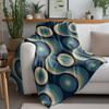 Geometric Wave Pattern Fleece Blanket Retro 70s Style Throw Sofa Bed Cover for Women Men Kids Gift