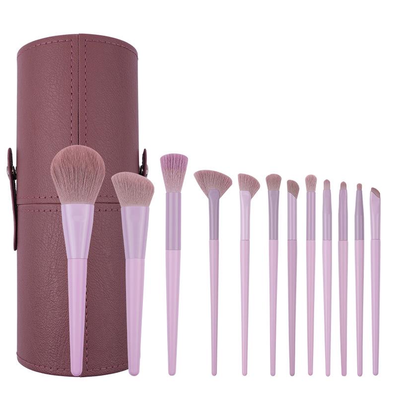 Cai Shi Lan 10/12-Piece 3.0 Three-Color Makeup Brush Set - Soft Bristles for Blush, Powder, and Contour.