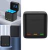 3 Slot USB Charging Case For 13 Black Camera Batteries Charging Box Travel Carry Case with Cord Batteries Case
