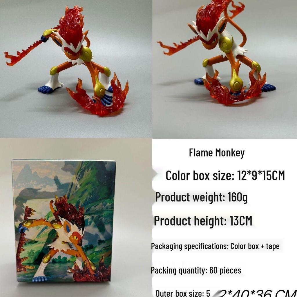 Pokémon Infernape Evolution Set: Monferno Desktop Figure Model in Box.