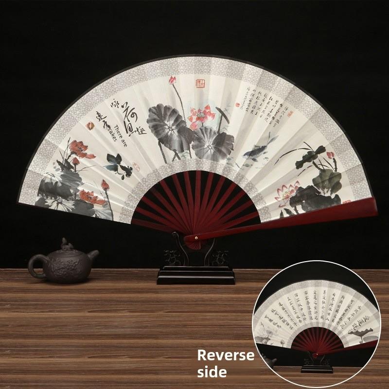 

8-дюймовый складной веер в китайском стиле: Ретро классический дизайн ханьфу для мальчиков